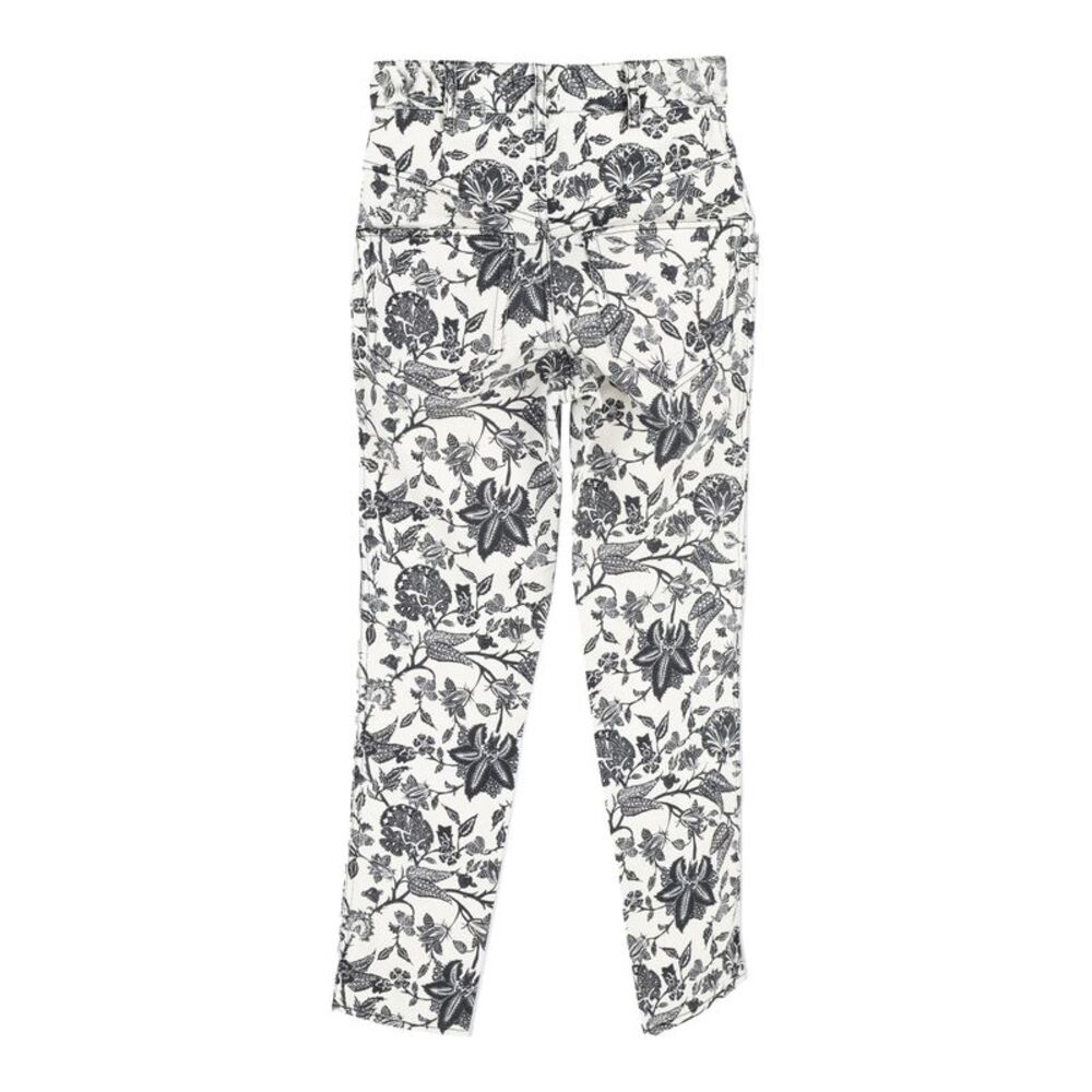 Isabel Marant Lorrick Cropped Floral-Print Jeans in White Cotton - Picture 2 of 3